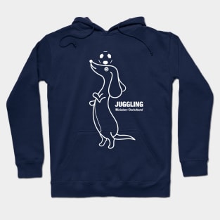 Miniature Dachshund JUGGLING -White- Hoodie